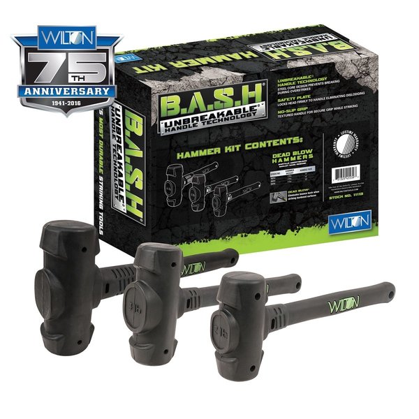 Jpw Industries Bash 3-Pc Dead Blow Hammer Kit 11113